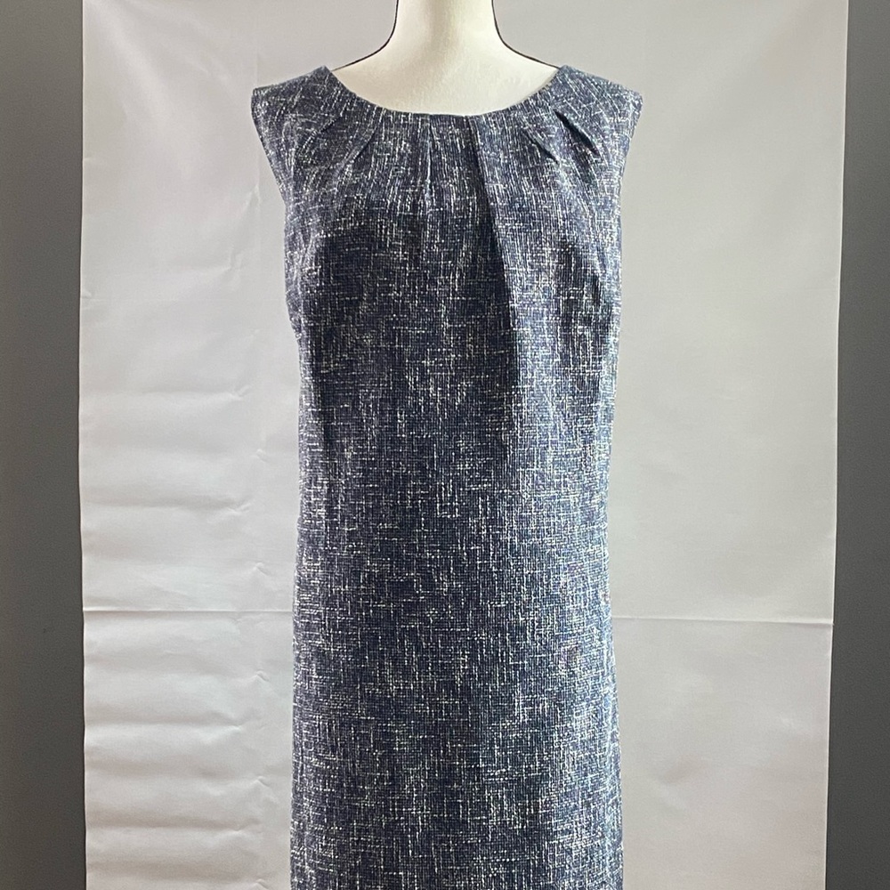 MICHAEL by Michael Kors Navy/Cream Tweed Dress 24W